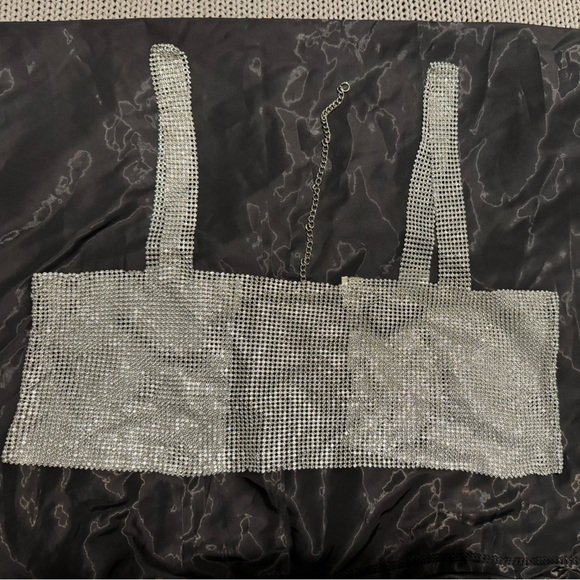 Forever 21 Rhinestone Chainmail Crop top - Picture 2 of 8